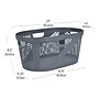 Mind Reader 10.57-Gallon Laundry Basket with Handles, Plastic, Gray, 2/Set (2HHAMP40-GRY)~#|#~18B9DEA6-F3BD-4E1F-824D6E285F7C9C07_sc7