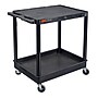 Luxor ENDURA XL 2-Shelf Utility Cart, Black (TC21-B)~#|#~18BE3085-2861-4085-877B171C048B2C4B_sc7