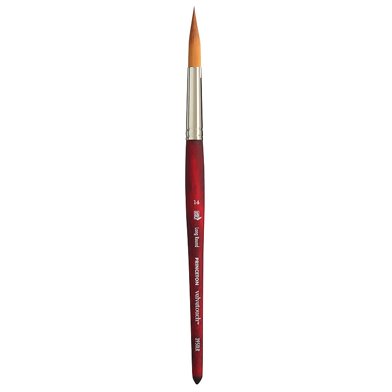 Princeton Velvetouch Short Handle Mixed Media Synthetic Long Round Brush (PBXP3950LR14) image 1
