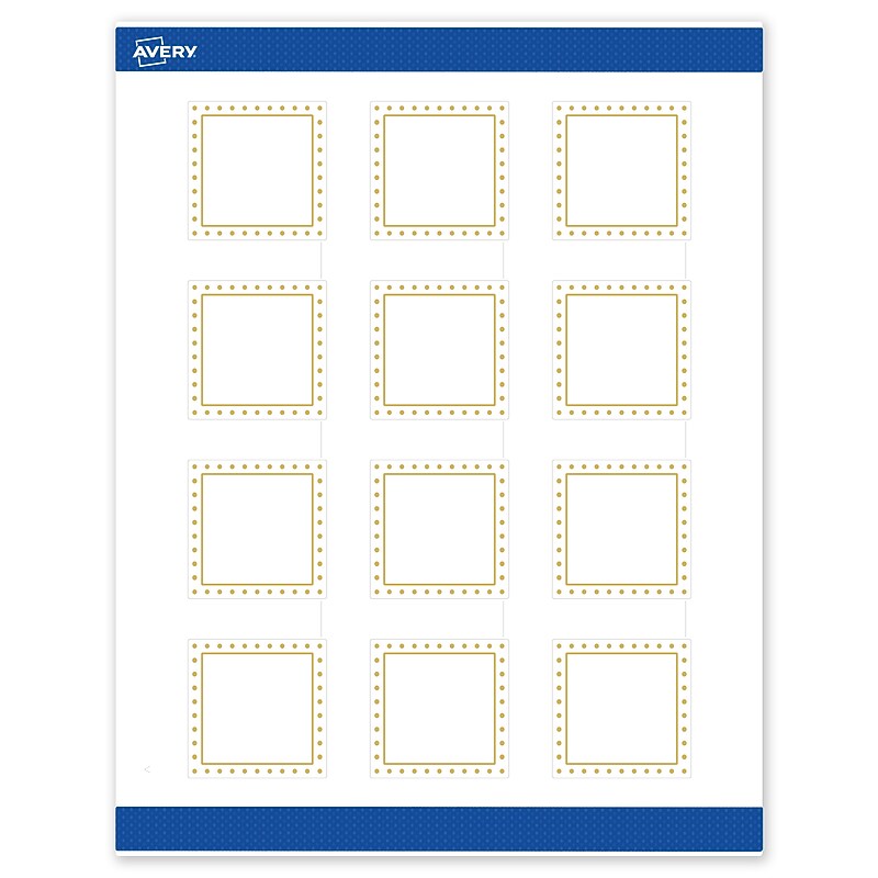 Avery Laser/Inkjet Square Multipurpose Labels, 2" x 2", White, 120/Pack (S00DHY) image 1