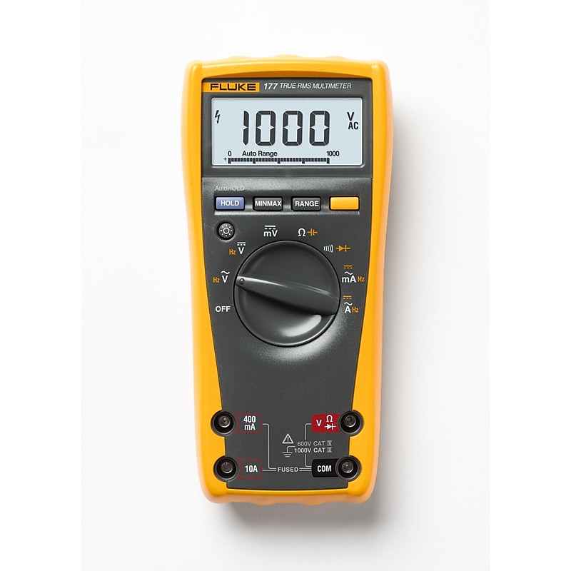 Fluke 170 Series Digital Multimeter, True-RMS, Yellow and Gray (FLUKE-177 ESFP) image 1