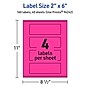 Avery Laser/Inkjet Rectangle Multipurpose Labels, 2" x 6", Neon Magenta, 160/Pack (94242)~#|#~18F4CD11-44F9-43AF-84F8E0118AEC1FEE_sc7