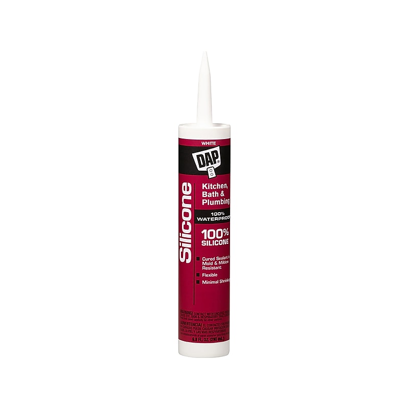 Dap Silicone Kitchen & Bath Sealant, 9.8 Fl. Oz., White, 12/Carton  (7079808640) image 1