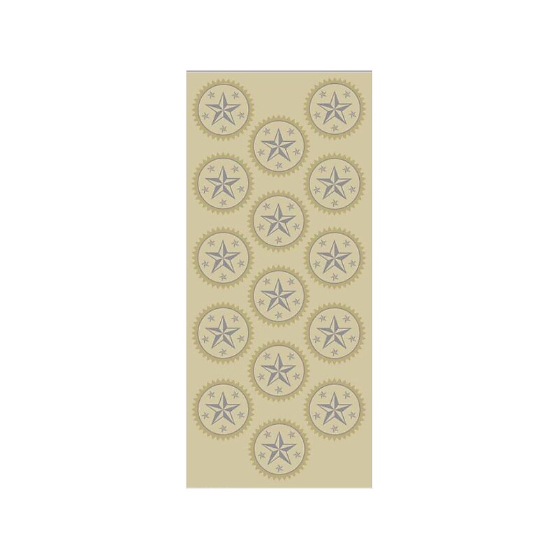 Geographics Star Recognition Certificate Seal, 1.25" Diameter, Silver/Gold, 15/Sheet, 3 Sheets/Pack (45930) image 1