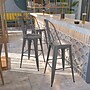 Flash Furniture Lincoln Contemporary Metal Vertical Back Barstool, Clear Coat, 4-Pieces/Pack (4XUDGTP001B30W)~#|#~1900DB50-694C-4C27-8F751A140F150B35_sc7