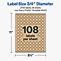Avery Round Laser/Inkjet Multipurpose Labels, Kraft Brown, 108 Labels/Sheet, 25 Sheets/Pack (19479311156)~#|#~1905A5FD-66F2-4816-BB52930B1CE49C04_sc7