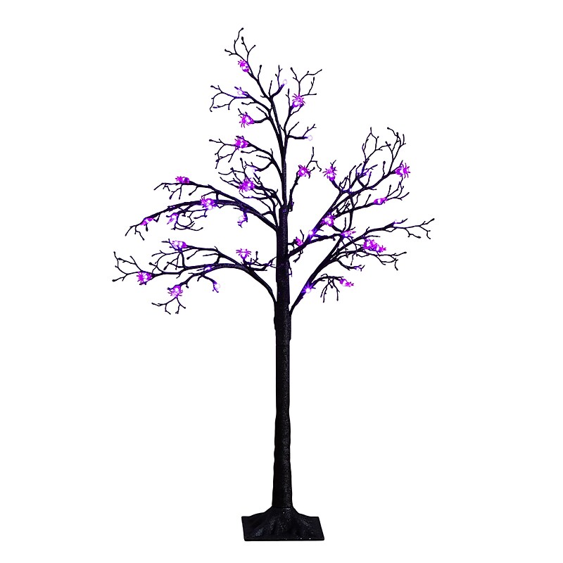 Nearly Natural Pre-Lit Artificial Halloween Spider Twig Tree, 4' (T5425) image 1