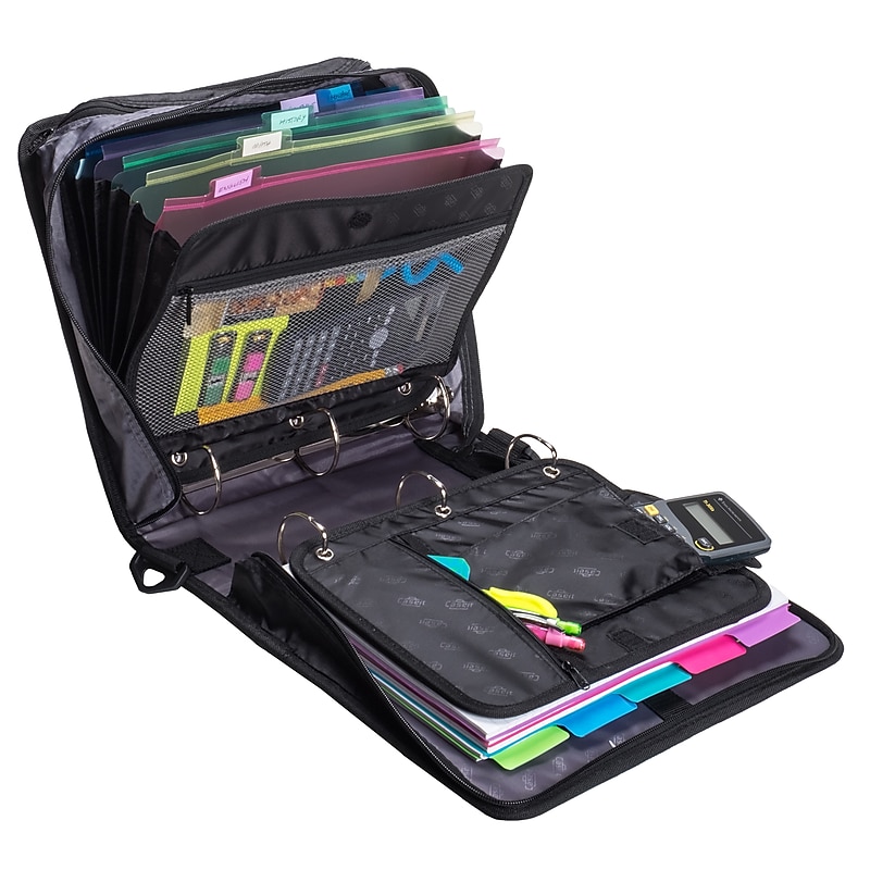 Case It The Dual 2.0 2" 6-Ring Zipper Binders, D-Ring, Assorted Colors (DUAL-301) image 1