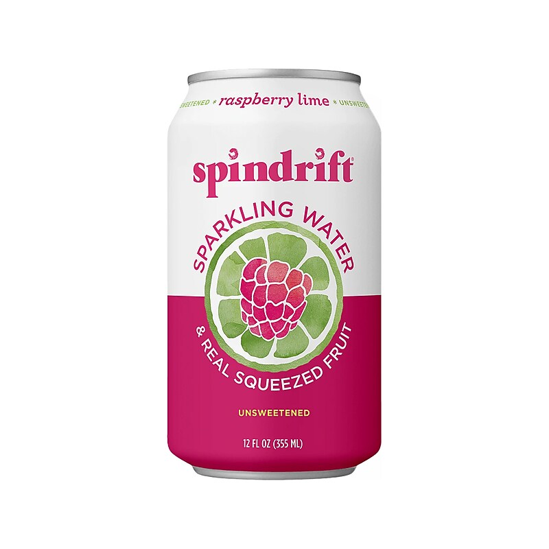 Spindrift Raspberry Lime Flavored Sparkling Water, 12 oz., 24 Cans/Carton (0-4108-0001) image 1