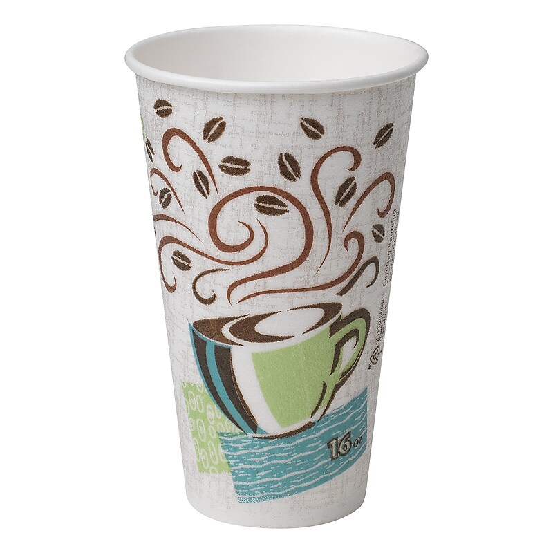 Dixie PerfecTouch Insulated Paper Hot Cups, 16 oz., Coffee Haze, 500/Carton (5356DX) image 1