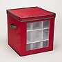 Household Essentials Ornament Storage Box with Clear Front Panel and Adjustable Dividers, 27/Pack, Red/Green (HH552RED)~#|#~191CDD1C-D158-4CFF-B505227FA5B495DF_sc7