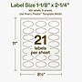 Avery Hemp Oval Scalloped Laser/Inkjet Multipurpose Labels, 1-1/8" x 2.25", Off-White (168/Pack)~#|#~1923820C-822E-4B2F-B42936124DDD969B_sc7