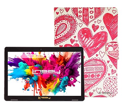 Linsay Octa Core 10.1″ Tablet, 128GB Storage, Android 15, Bundled with Love shape Case and Stylus Pen (F10XIPGCLOV) Sansujyuku sansujyuku.com