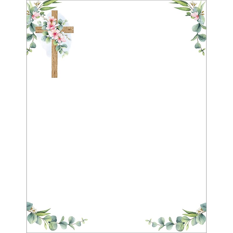 Great Papers Floral Faith Elegance Everyday Letterhead, Multicolored, 50 Sheets/Pack (2025007) image 1