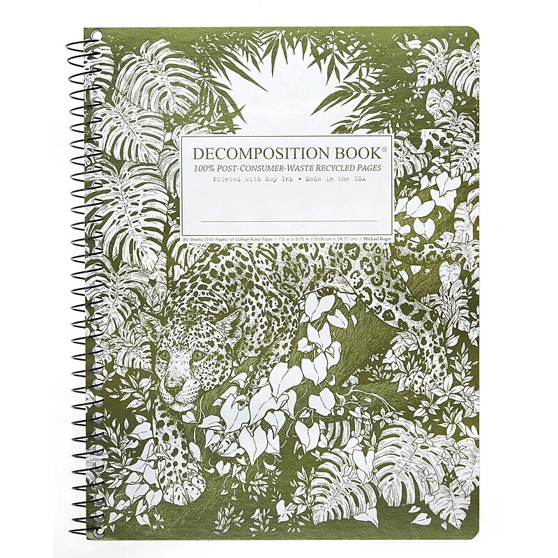 Decomposition Jaguar 1-Subject Notebooks, College Ruled, 80 Sheets, Multicolored (16442) image 1