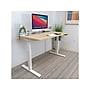 Mount-It! Ultimate 55"W Electric Rectangular Adjustable Standing Desk, Maple/White (MI-18077)~#|#~192B1B81-D17D-45E6-B67C010C9815293E_sc7