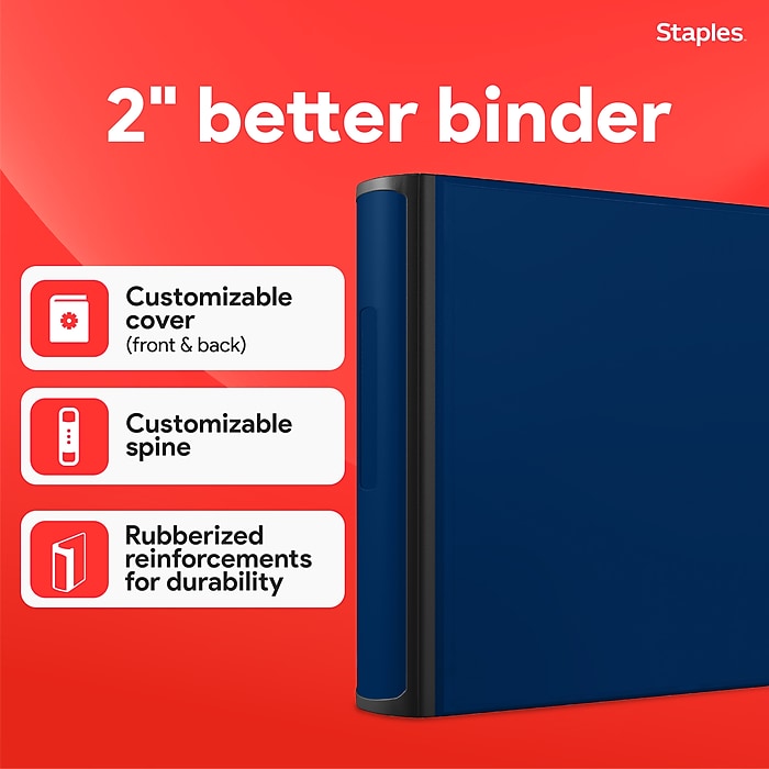 staples card binder Staples RingBound Index Cards, 3" x 5", Lined, White  Portable Cards with Blue Poly Cover for Studying & Organization