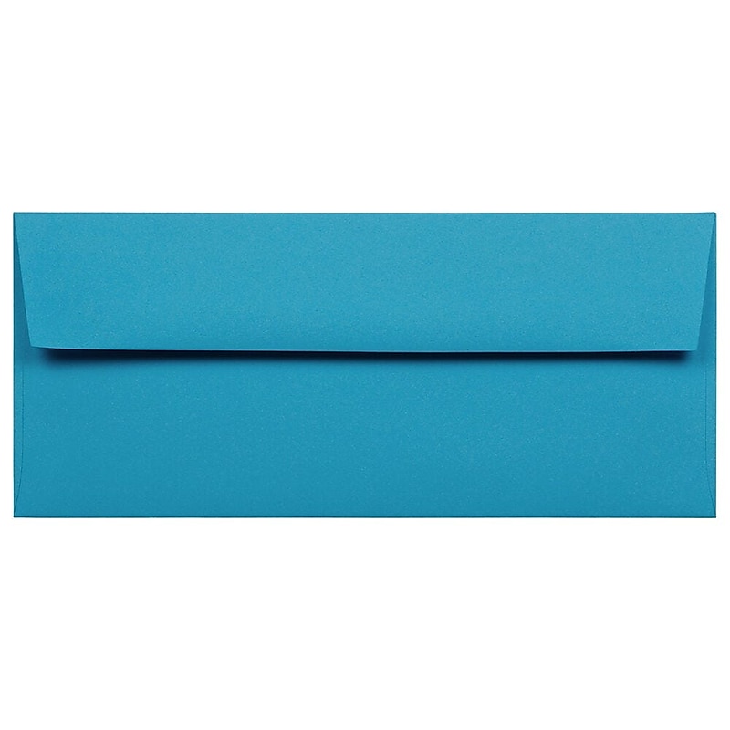 JAM Paper #10 Booklet Envelope, 4 1/8" x 9 1/2", Blue, 100/Pack (15861d) image 1