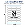 Avery Laser/Inkjet Rectangle Waterproof Multipurpose Labels, 2.5"  x 1", White, 600/Pack (94221)~#|#~1946722C-1724-4D28-B2E34A71D8AC16B9_sc7
