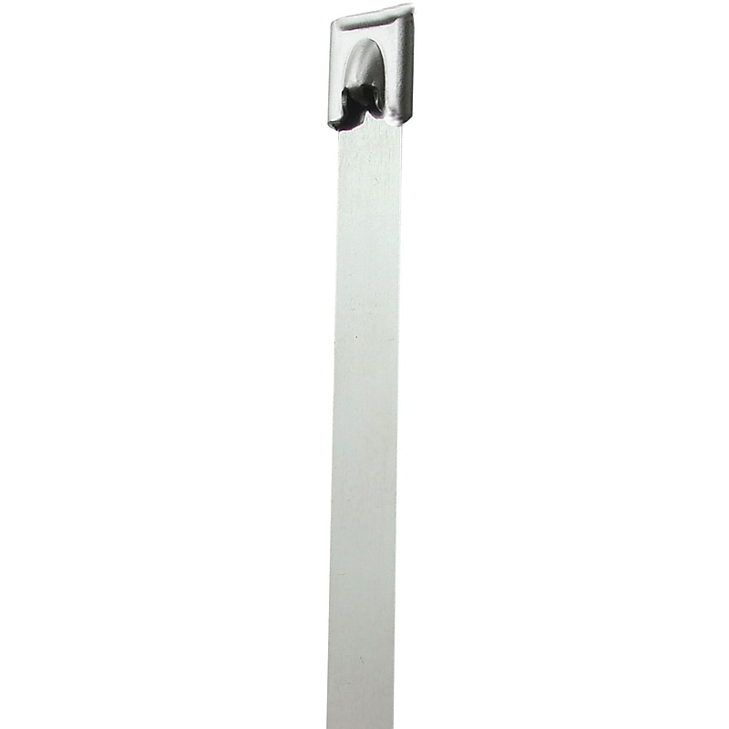 Stainless Steel Cable Ties, 150#, Silver, 8", 100/Case (CTSS818) image 1