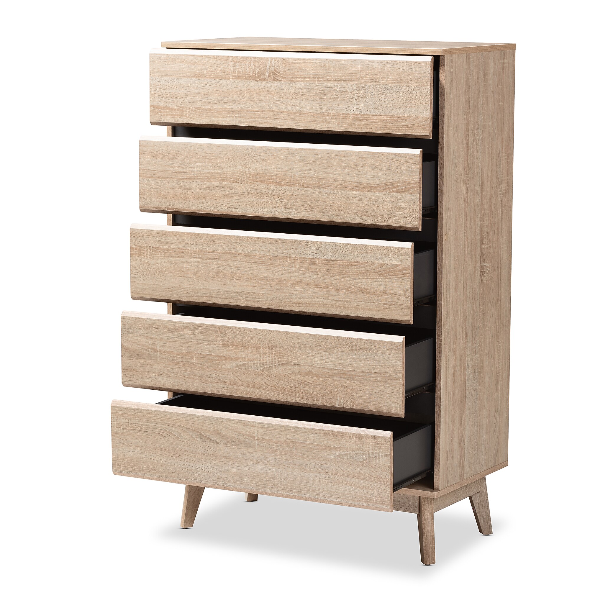 Baxton Studio Miren 50″H Chest, 5-Drawers, Oak Brown/Dark Grey (148-8255-HiT) Sansujyuku sansujyuku.com