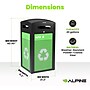 Alpine Industries GS Series Steel Recycling Bin, 40 Gallon, Green (ALP471-40-GS-S)~#|#~194F0B3A-5A1D-491B-AC3A160653F0FA1F_sc7