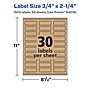 Avery Laser/Inkjet Rectangle Multipurpose Labels, .75" x 2.25", Kraft Brown, 1500 Labels/Box ( 94216)~#|#~19578739-DDD9-46F0-90AE90F5EA752C37_sc7