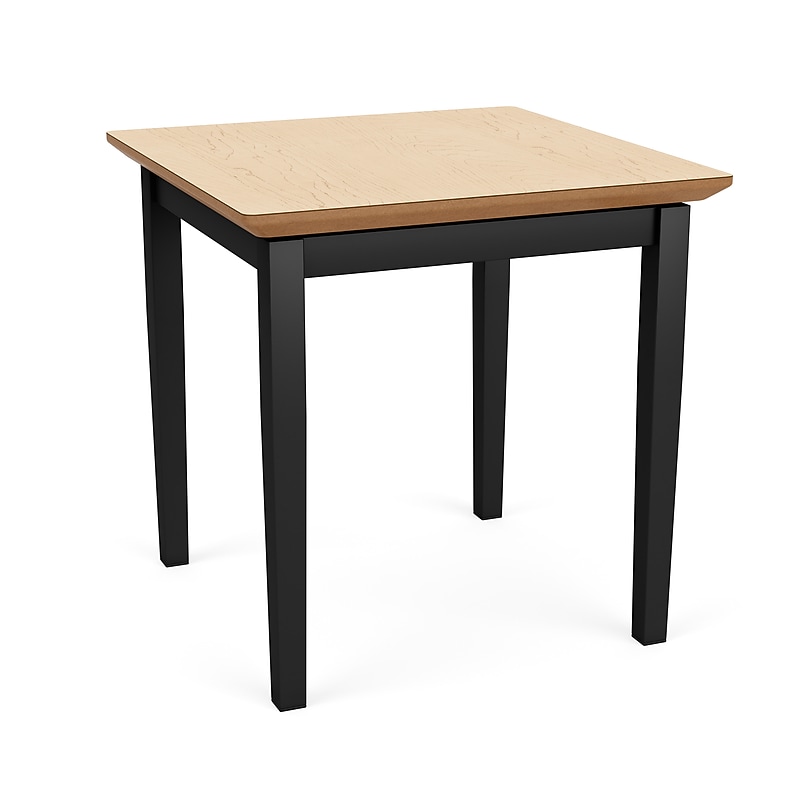Lesro Amherst Steel 20"W x 20"D Laminate End Table, Natural Maple/Black (AS0620.SBK.TNM) image 1