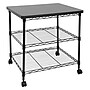 Mount-It! 3-Shelf Steel/Laminate Large Printer Cart with Wheels, Black (MI-7856)~#|#~195B5E6D-8900-49F2-854BFD5BD78DDF94_sc7
