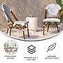 Flash Furniture Lourdes Contemporary Aluminum and PE Rattan Bistro Stack Chairs, White/Navy/Natural, Set of 2 (2SDA6421FWHNVNT)~#|#~19606503-C26C-4EFD-A8FF28DE3BB1080E_sc7