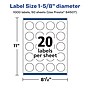 Avery Laser/Inkjet Round Multipurpose Labels, 1.625"  Dia, Matte White, 1000/Box (94507)~#|#~1965E0C1-5FDE-4537-9A41C27C26B7A0E8_sc7