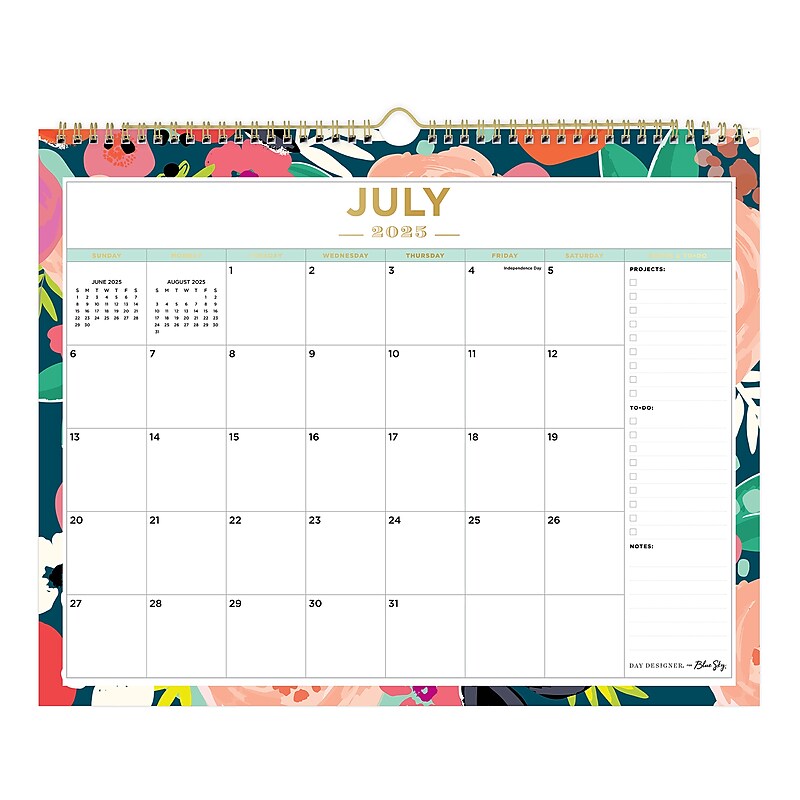 2025-2026 Day Designer for Blue Sky Secret Garden 15" x 12" Academic Monthly Wall Calendar (156065-A26) image 1