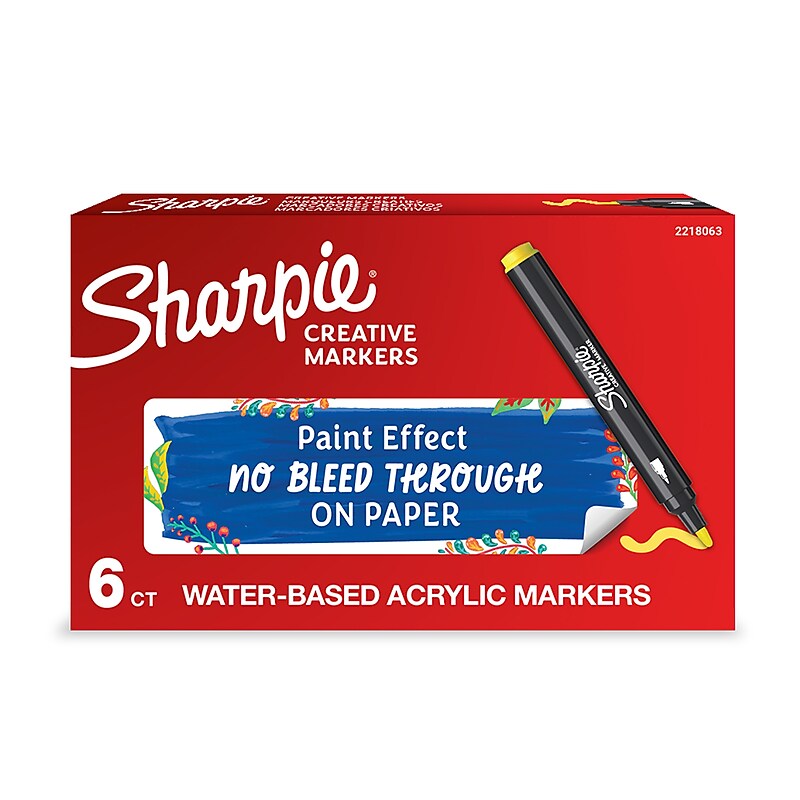 Sharpie Creative Wet Erase Markers, Bullet Tip, Yellow, 6/Pack (2218063) image 1