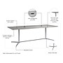 Bush Business Furniture 96W x 42D Boat Shaped Conference Table with Metal Base, Platinum Gray (99TBM96PGSVK)~#|#~196DEF1A-E64C-4803-AF9AF2E9614B0ABC_sc7