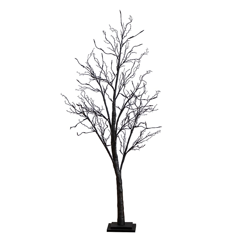 Nearly Natural 5' Pre-Lit Halloween Deluxe Black Twig Artificial Fall Tree with 102 Orange and Purple LED Lights (T4758) image 1