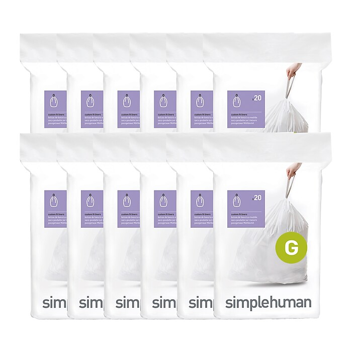 simplehuman Code G -8 Gallon Trash Bag, 6.5