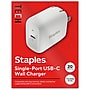 Staples TECH USB-C Wall Charger, 20W, White (ST62322)~#|#~19710462-A084-4460-B9C222C55B9AB568_sc7