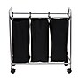 Household Essentials Rolling Triple Laundry Sorter with Removable Polyester Bags, Black (HH7044)~#|#~197105BE-367E-4783-9258C6E68CF09C92_sc7