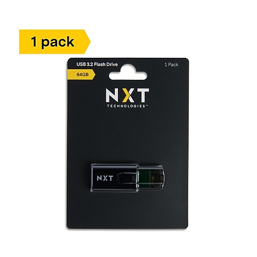 NXT Technologies™ 64GB USB 3.2 Type A Flash Drive, Black (NX61123