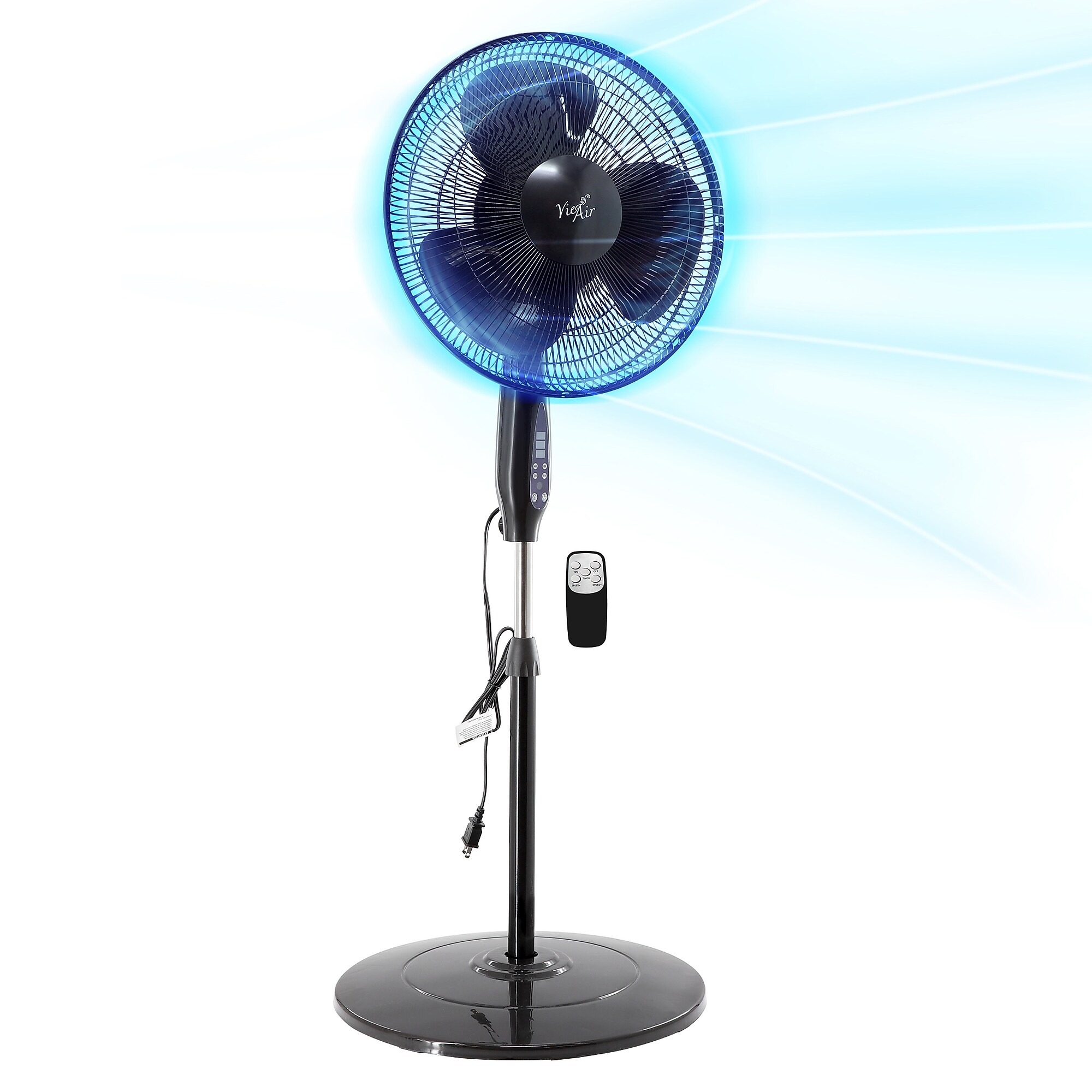 Vie Air 16″ Oscillating Pedestal Fan, 3-Speed, Black (938122389M) Sansujyuku sansujyuku.com