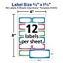 Avery Water-Resistant Laser/Inkjet ID Labels, 3/4" x 1-3/4", Assorted Border Colors, 60 Labels/Pack (41441)~#|#~1981ADE0-8A24-48DE-96F8F21C6FCCB85B_sc7