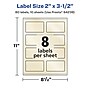 Avery Laser/Inkjet Rectangle Pearlized Labels, 2" x 3.5", Ivory, 80 Labels/Pack (94238)~#|#~1984AC6D-0FA3-47B8-80DCC61744CA6C77_sc7