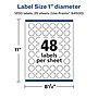 Avery Laser/Inkjet Circle Multipurpose Labels, 1" Dia., Clear, 1200/Pack (94500)~#|#~19860064-6AA6-4381-BC3D16E5A8598F84_sc7