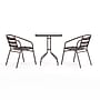 Flash Furniture Lila Glass Top Metal Table with 2 Stack Chairs, 23.75'' Square Bronze (TH0731SQ017CBZ2)~#|#~198B0634-4301-4449-B51022CD4E3856D7_sc7