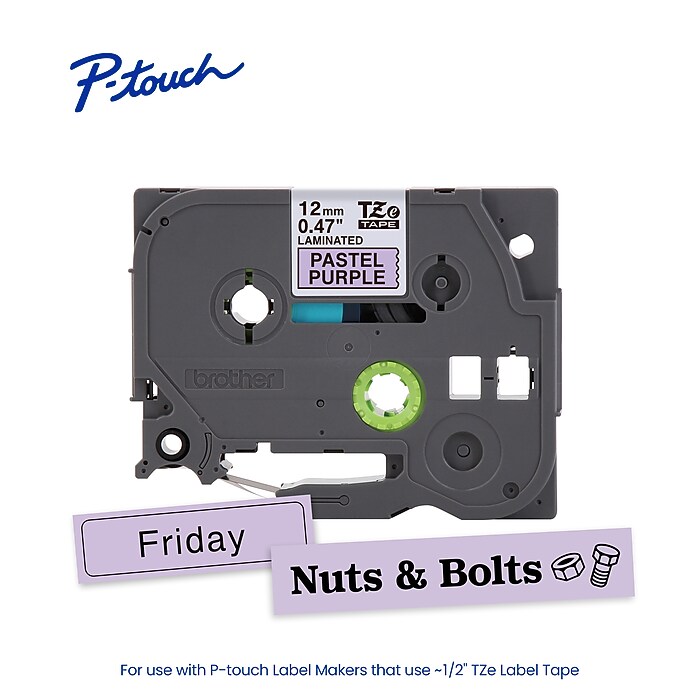 Brother P-touch Laminated Label Tape, 1/2