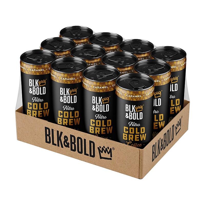 BLK & Bold Smoove Operator Caramel Nitro Cold Brew Coffee, Dark Roast, 7.5 oz., 12/Box (006-01-0003) image 1