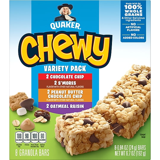 Quaker Chewy Granola Bar Variety Pack, 6.7 oz., 8 Bars/Box (QUA31188)~#|#~199A5D0A-0F97-4DED-91DBADF6521966DA_sc7
