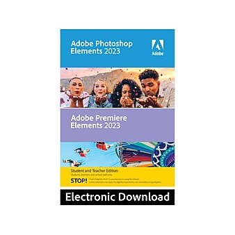 Adobe Photoshop Elements 2023/Premiere Elements 2023 Student and Teacher Edition for Windows, 1 User [Download]