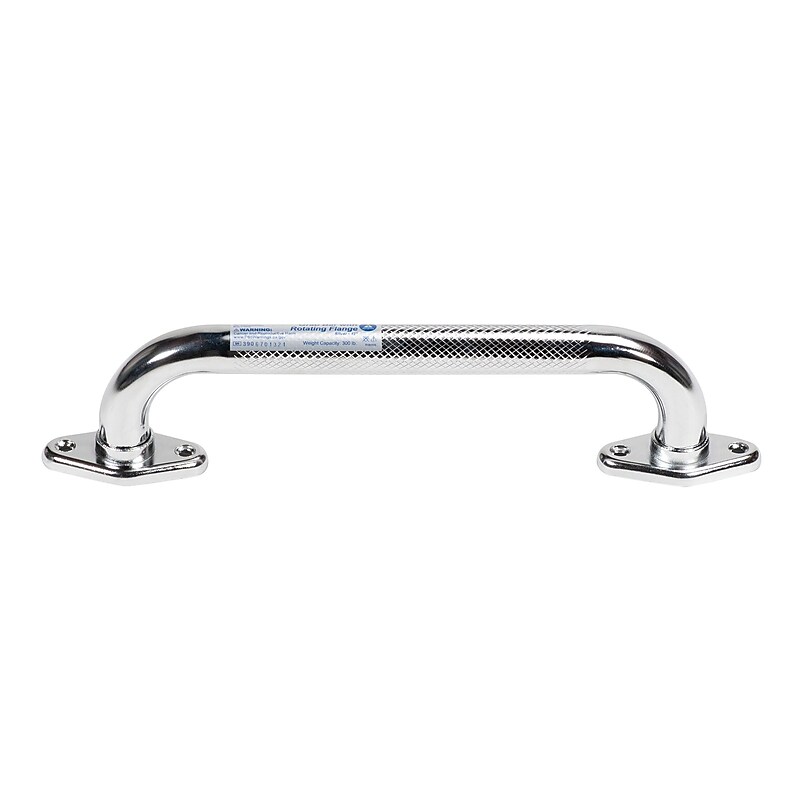 Dynarex Rotating Flange Knurled Grab Bar, 12", Chrome (10311) image 1