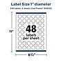 Avery Laser/Inkjet Round Multipurpose Labels, 1" Dia., White, 240 Labels/Pack (94500)~#|#~19A43D27-2E21-448D-AD4C853B6E12B81B_sc7